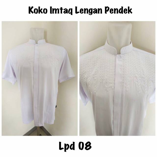 BAJU KOKO KATUN DEWASA IMTAQ EXCLUSIVE PUTIH SENADA LENGAN PENDEK - 2 | GROSIR KOKO MURAH DAN ADEM