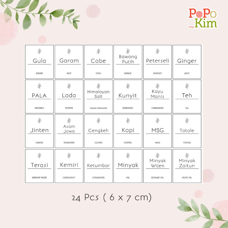 

Kitchen Label/Sticker Bumbu Dapur/Label Bumbu/seasoning label