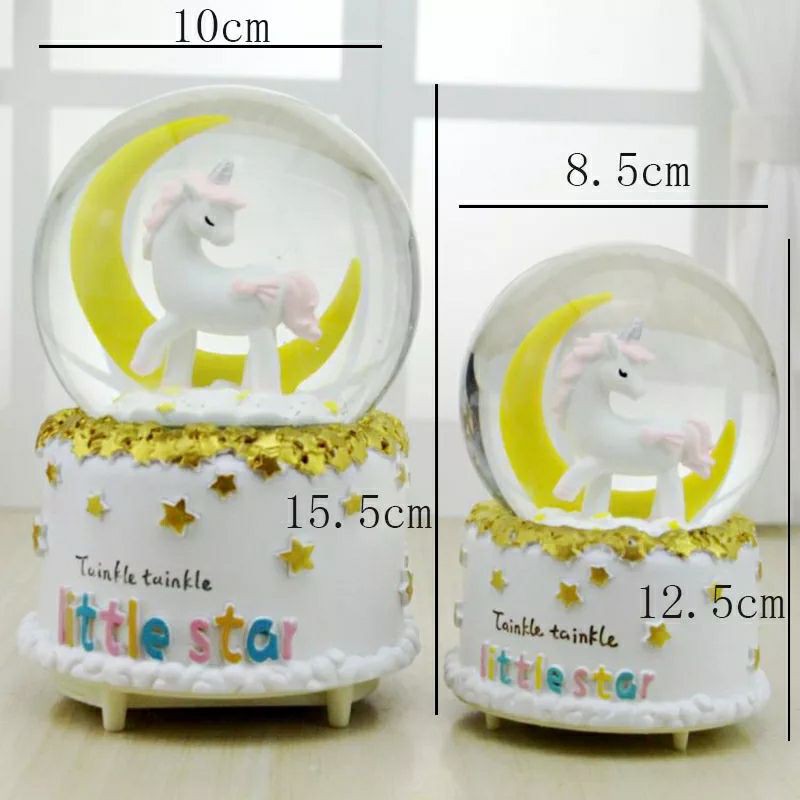 Kotak Musik UNICORN Snowball Star Moon Rainbow Pajangan Little Pony Pelangi Bola Kristal Salju Waterball Kado Anak Hadiah Sweet Seventeen Souvenir Valentine Hampers Ultah