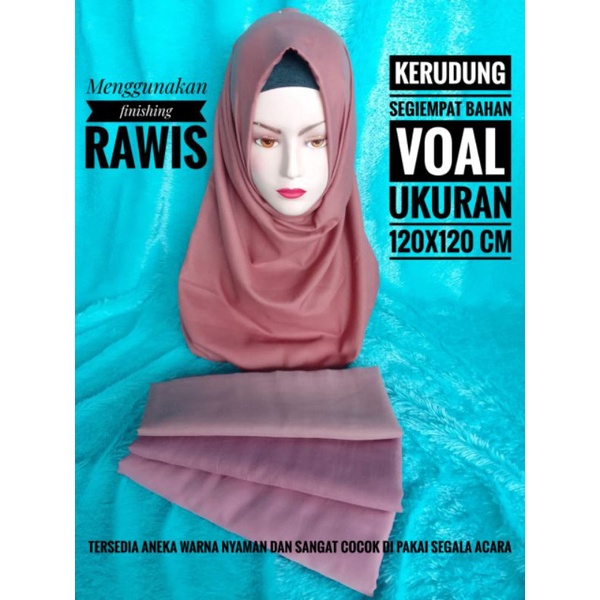 Jilbab Segiempat Bahan Voal Premium Aneka Warna