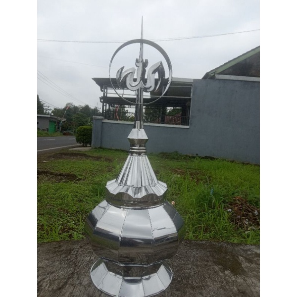 kubah masjid steinless stell 40 cm polos tanpa cat
