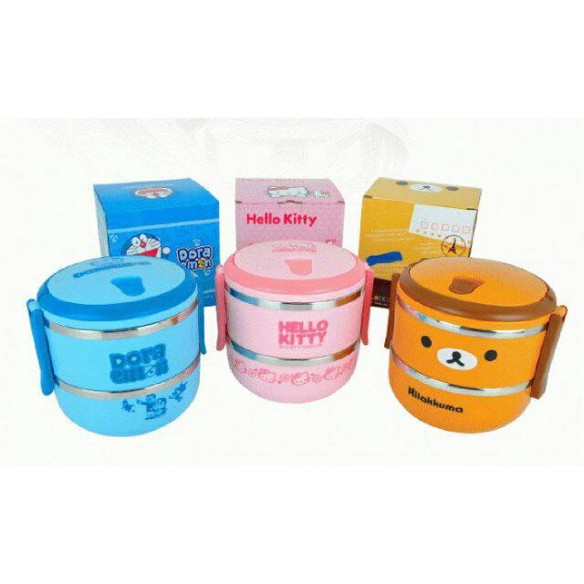 Lunch Box Kartun Susun  2 Rantang Stainless Steel Karakter 