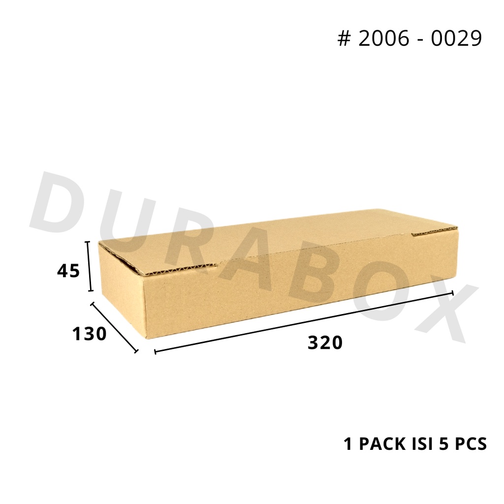 

32 x 13 x 4.5 cm MAILER | KARDUS / KARTON BOX CORRUGATED - KEMASAN / PACKAGING / PACKING MAKANAN | #2006-0029
