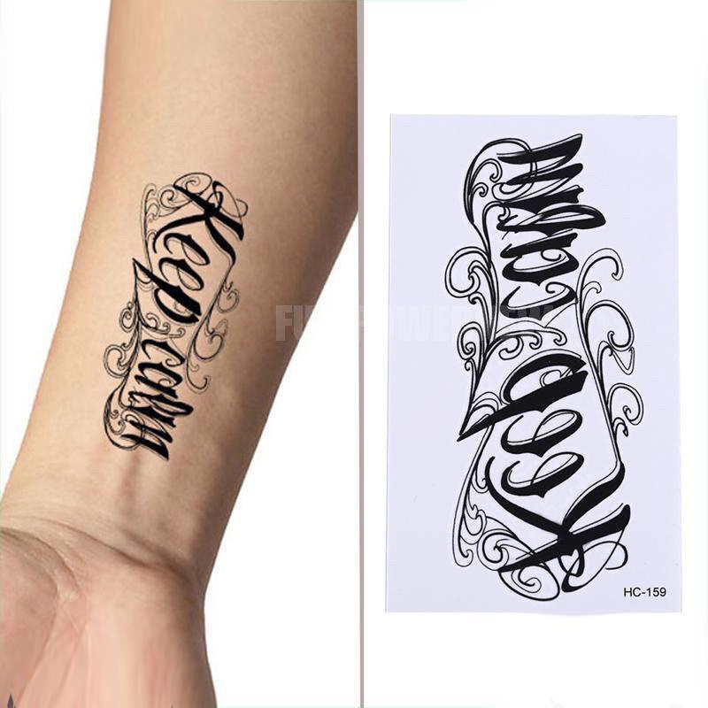 Sticker Tattoo Temporary - Tato Temporer - Tato 3D Tato Tulisan