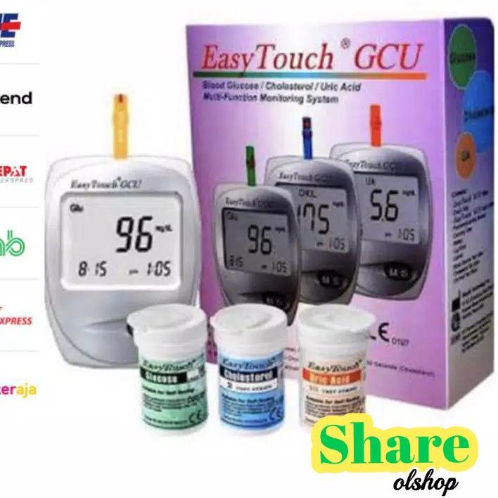 ✻ () FREE ONGKIR Alat Easy Touch GCU 3 in 1 / Alat Cek Gula Darah /Alat Tes Gula Darah Kolesterol ✦