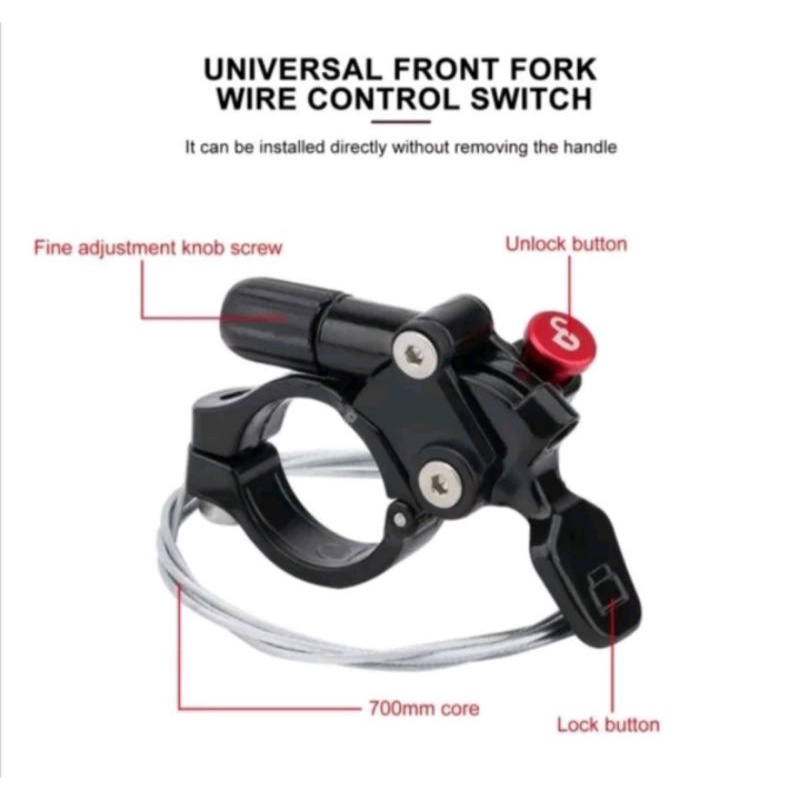Remote Fork Sepeda MTB Lock Out Front Fork Wire Controller Locking Fork Sepeda MTB