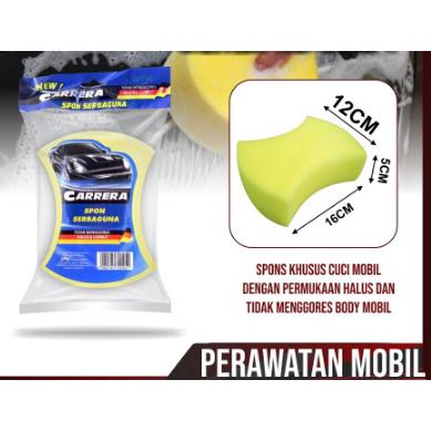 * NCC * Carrera Spon Sabut Mobil Serbaguna Sponge Permbersih Motor Halus Dan Lembut