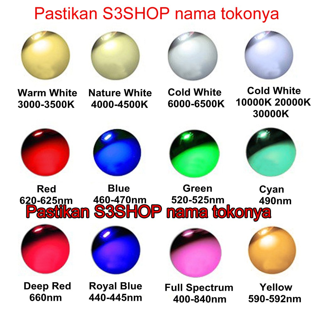 LED 1W Cold White 30000K Emitter Bead HPL Super High Power Cool Putih