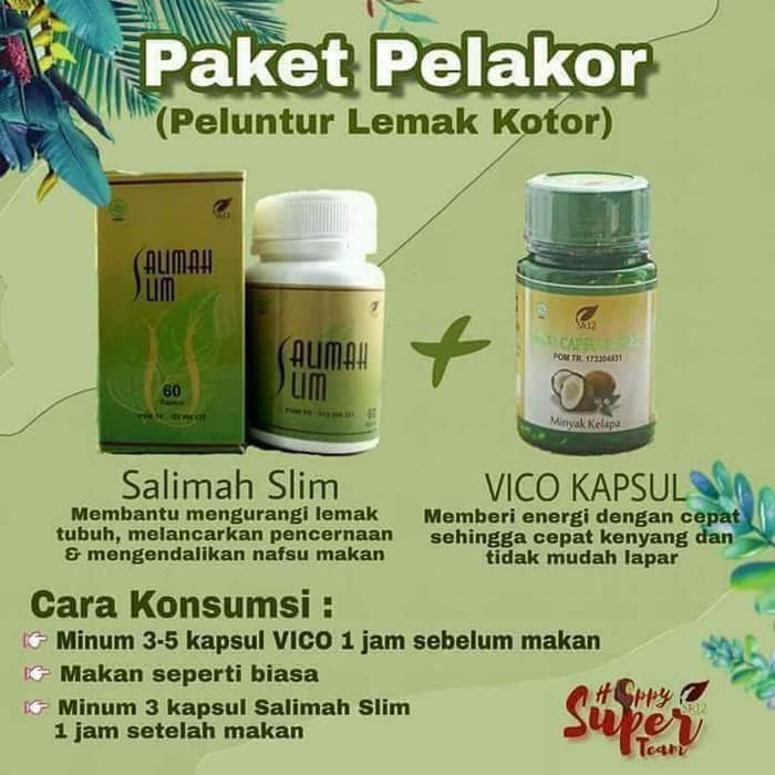 paket pelakor pembersih lemak kotor SR12 BPOM ORIGINAL asli salimah slim vco