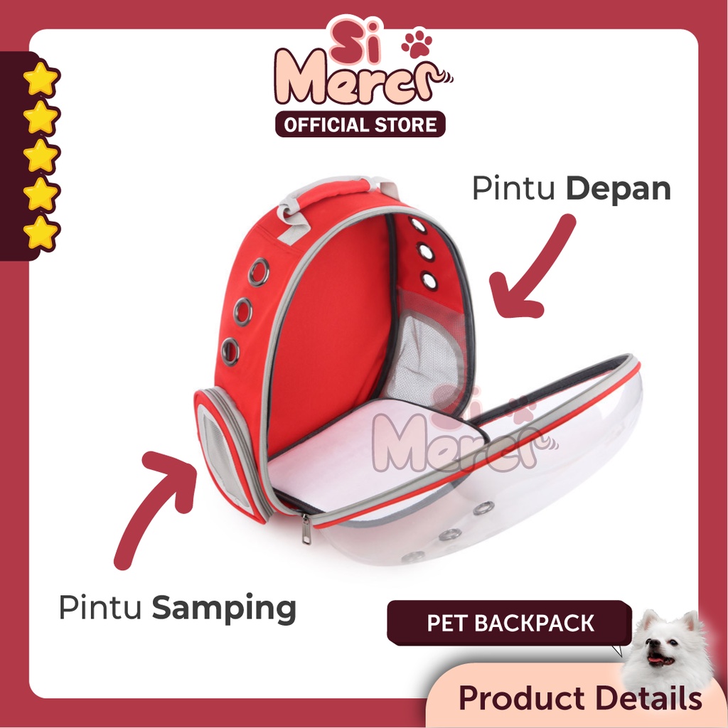 【Si Merci】 Tas Ransel Anjing Kucing Transparan / Tas Astronot Kucing Anjing / Pet Cargo / Pet Backpack