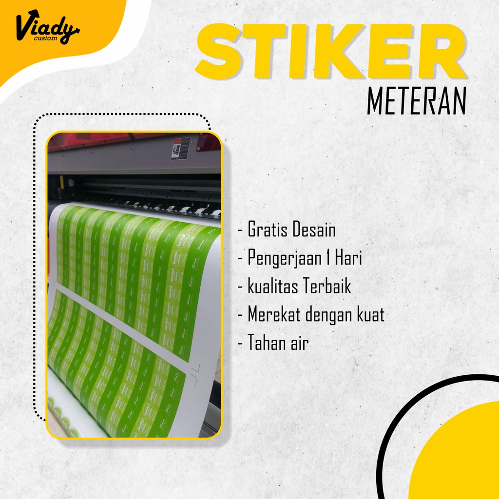 

CETAK STIKER CUSTOM | STIKER METERAN VINYL | STIKER MOTOR | STIKER MOBIL