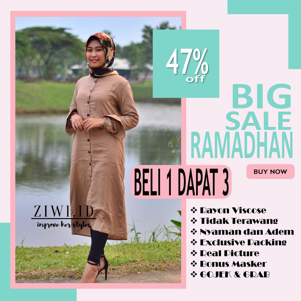 BAJU TUNIK WANITA MUSLIMAH MURAH TERBARU ATASAN TUNIK BAJU LEBARAN REMAJA - CAMILLA SUPPORT COD