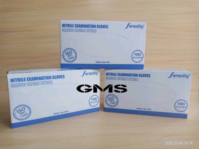 Sarung Tangan Nitrile Non Powder / Sarung Tangan Nitril / Examination Gloves Box isi 100 Pcs