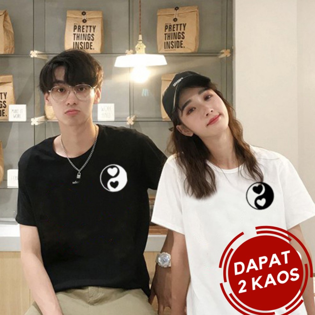 couple kaos pasangan simple terbaru logo kecil premium distro YINYANG mandarin baju capel kapel