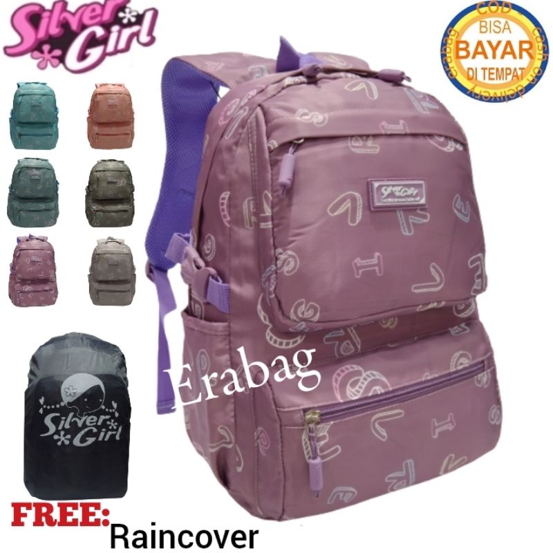 Tas Alto Silver Girl anak sekolah tas kekinian Raincover 705237