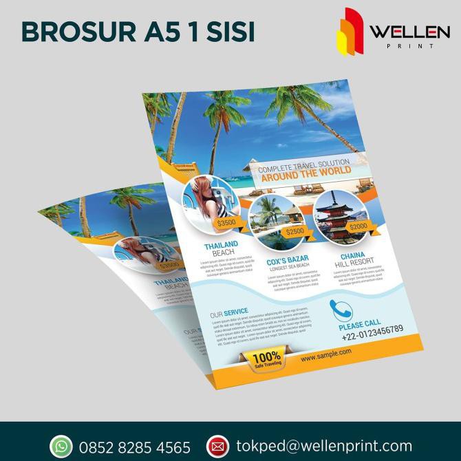 

✨BISA COD✨ Cetak / Print Brosur / Flyer A5 1 Sisi / Satu Muka Art Paper 150 Gr