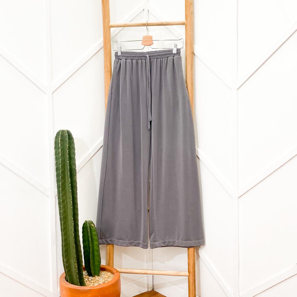Dinda Pants Celana Kulot Wanita Panjang / Kulot Tali / Kulot Polos Premium Jersey Cullote Bawahan Wanita Terbaru Murah Kekinian-4