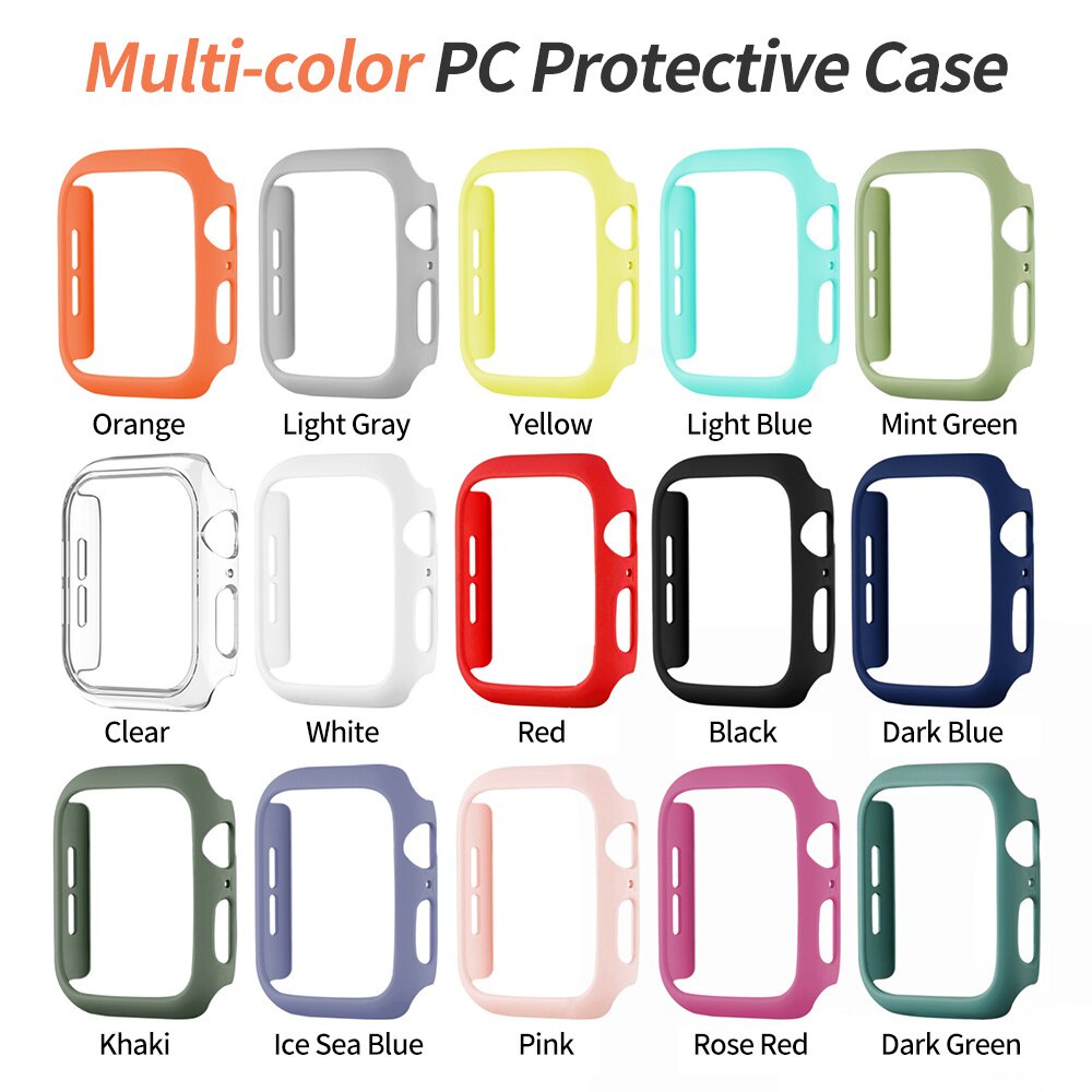 Frosted Hard Matte Cover Untuk Untuk Apple Watch Series7 6 5 4 SE iWatch 45 41 45MM 41MM 44mm 40mm iWatch Case Plastik Case