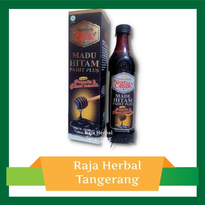 

Madu hitam pahit plus propolis daun insuline ratu lebah 470gr