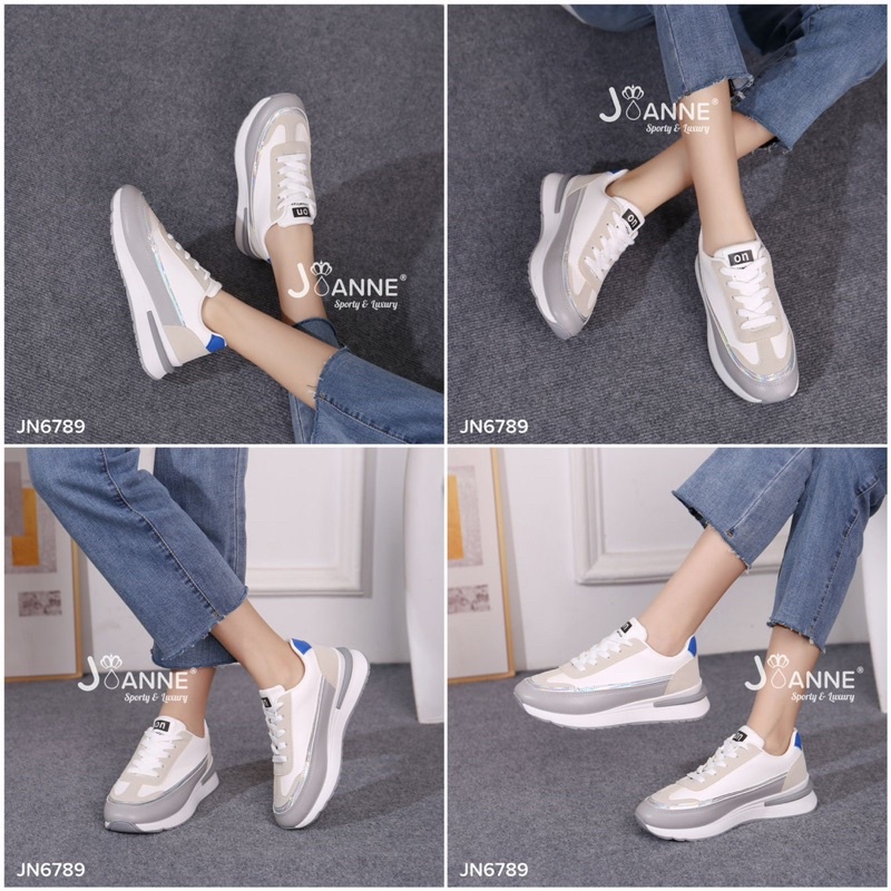 JOANNE Leather Sporty Sneakers Shoes JN6789