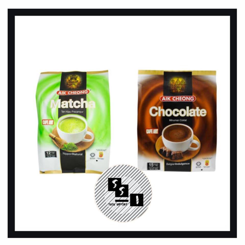 

Aik Cheong Chocolate / Aik Cheong Matcha/ Hot cocoa / hot Chocolate/ Hot Milk Green Tea 600grm