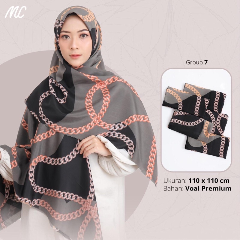 Jilbab Voal Motif Premium Signature LC Miss Colour Scraft