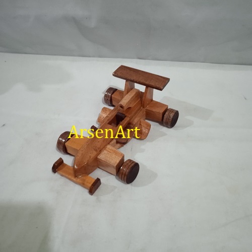 Miniatur Mobil Kayu Formula 1 Ukuran Mini Panjang 15 Cm