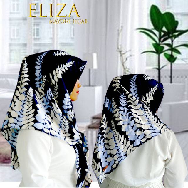 HIJAB / JILBAB SEGITIGA INSTAN ELIZA MOTIF DAUN
