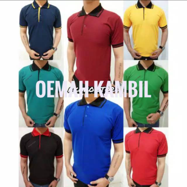 Kaos polo polos kombinasi