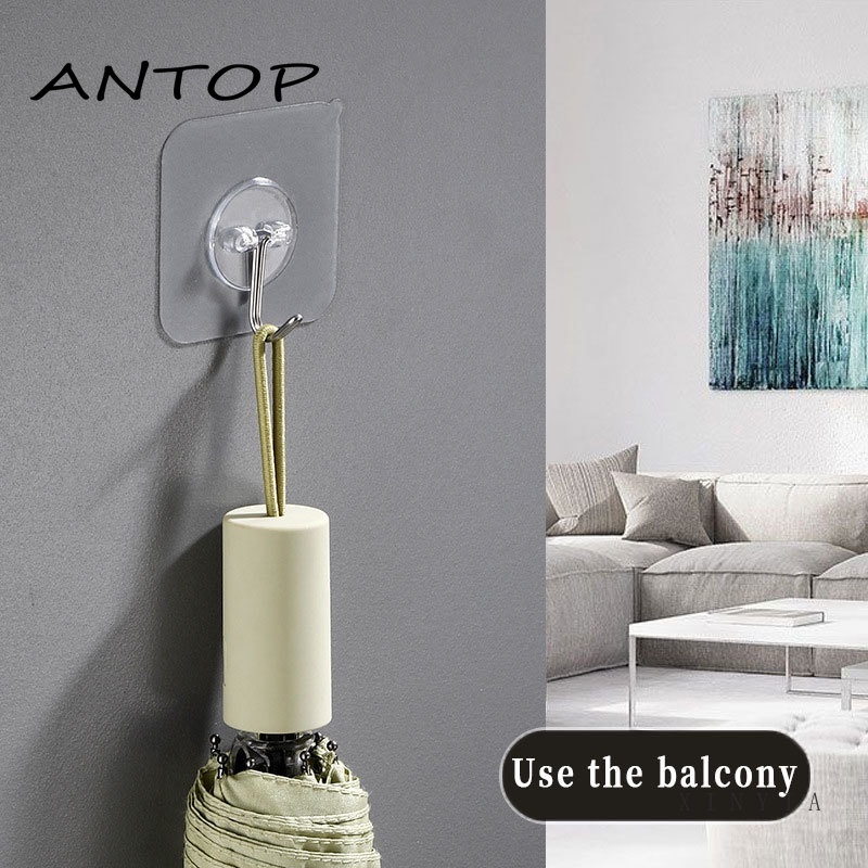 1 Piece Set Round Transparent Sticky Hook Waterproof Strong Sticky Hook Kitchen Bathroom Heavy Load ANTOP