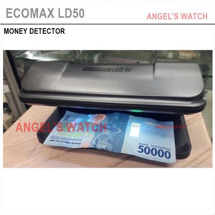 MESIN DETEKSI UANG PALSU ECOMAX LD50 LAMPU UV ORIGINAL/ MONEY DETECTOR mesin deteksi uang palsu ecomax ld500