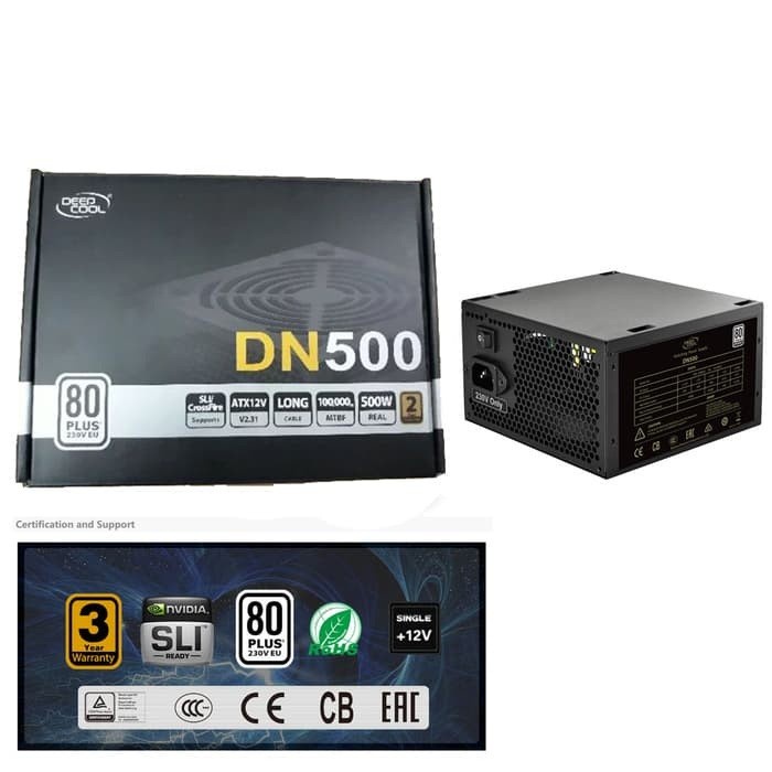 PSU PC PSU DEEPCOOL POWER SUPPLY DEEPCOOL DN500 DN-500 500W 80+ RESMI