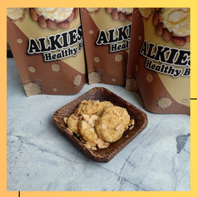 ALKIES Almond Cookies Tarasa Bali / Kue Kacang Almond / Camilan Ibu Hamil / Camilan Sehat Organik / Kue Sehat / Kue Almond Khas Bali / Makanan Oleh Oleh Bali / Pie Susu Bali / Craftdewata