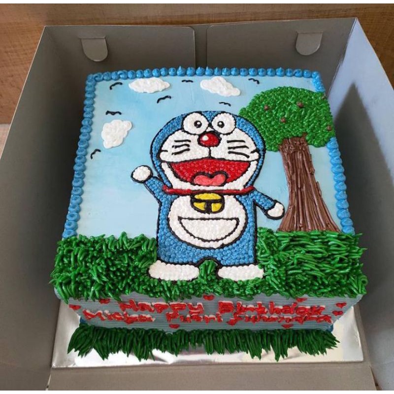 

bolu doraemon uk 22/bolu ulang tahun/ bolu pengantin /bolu karakter /bolu black porest/bolu rainbow