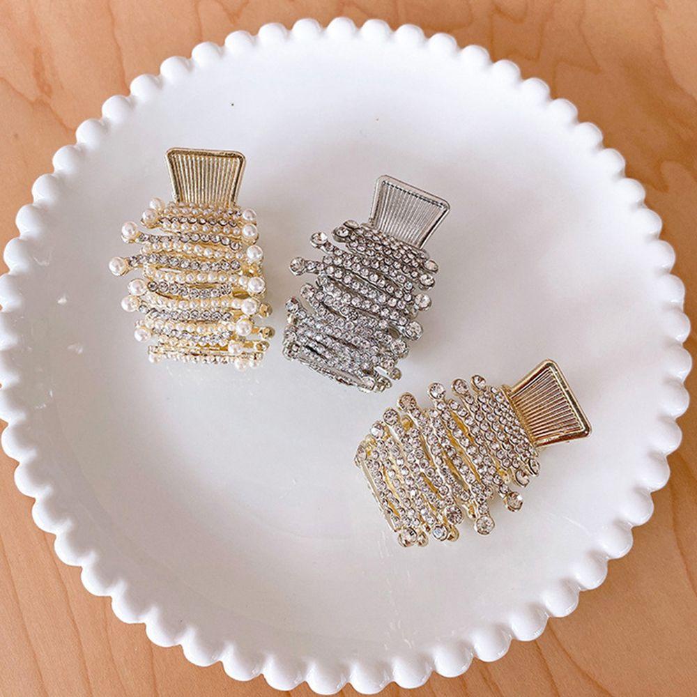 Agustina Mutiara Rambut Cakar Jepit Rambut Temperamen Sederhana Wanita Hiu Klip Hiasan Kepala Ponytail Holder Berlian Hiasan Kepala Gaya Korea Hair Clip