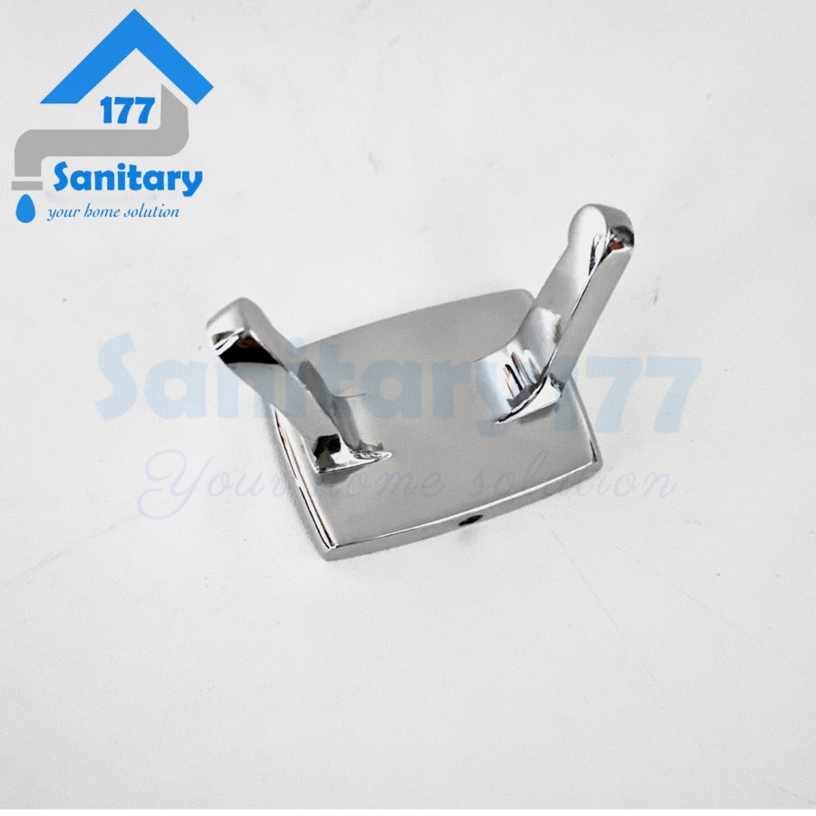 Kapstok 2 Kait Kuningan Gritania -Hanger Gantungan Baju Double Hook Cantolan Baju 2kait model SANEI