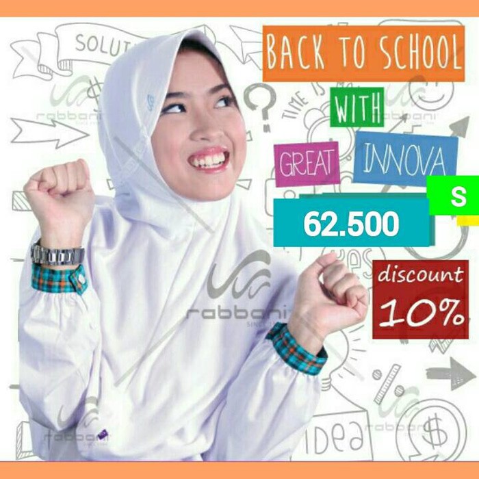 Diskon Jilbab Kerudung Sekolah Rabbani Grand Great Innova ukuran S