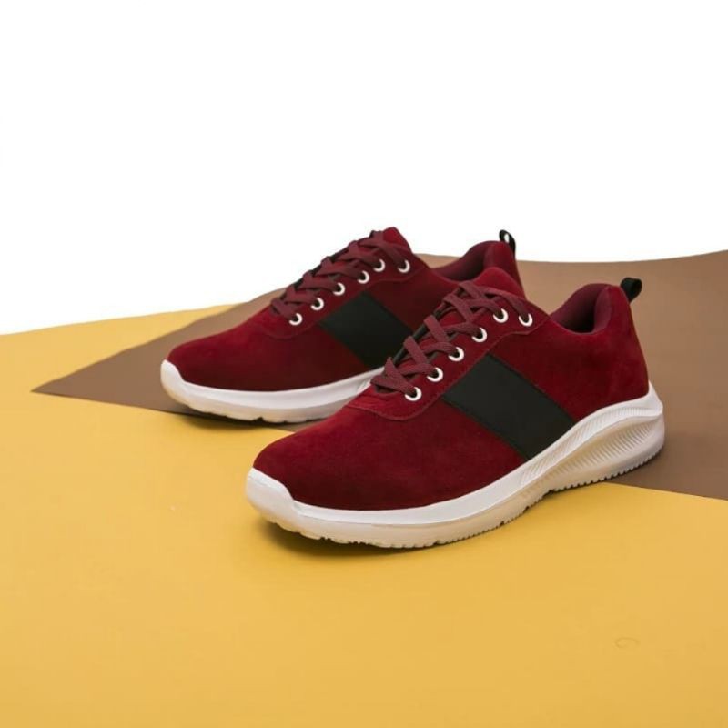 Sepatu Pria Sneakers Koketo Deo Merah Ringan Nyaman Santuy
