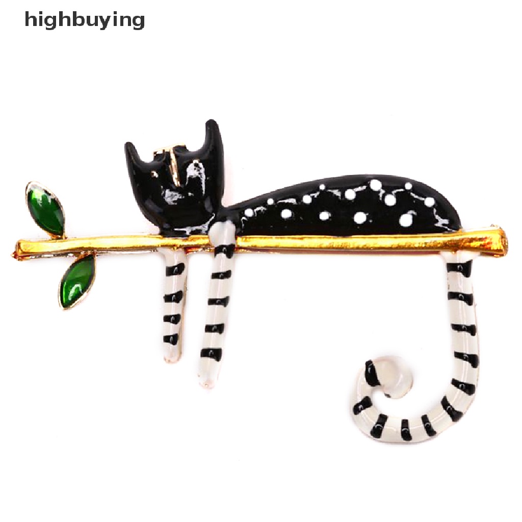 Hbid Bros Pin Kerah Motif Kucing / Ranting Gelombang Untuk Aksesoris Fashion