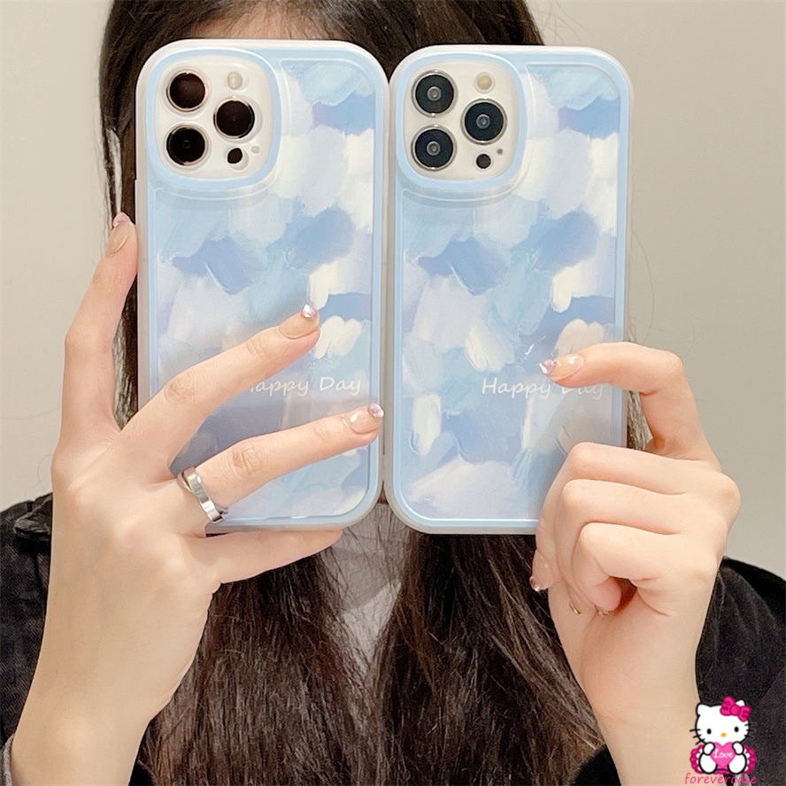 Ins Retro Simple Tinta Biru Lukisan Case Realme C53 C55 10 Pro Plus C30 C25 9i C31 C25s C35 C25Y C21Y GT 8i C21 C1 C12 7i 8pro C15 7 6 5s 6s C20 8 C3 C17 6i 5ultra Slim Soft Cover