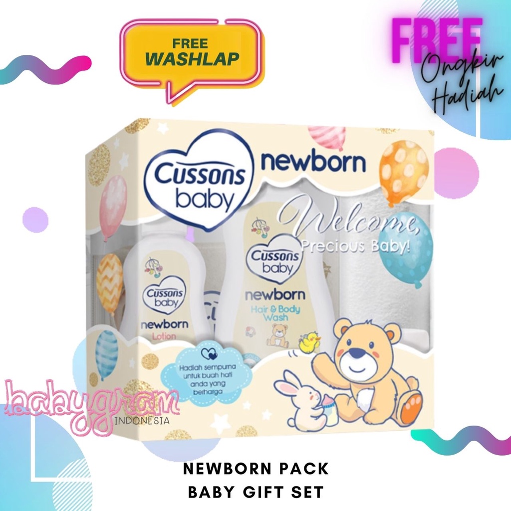 Cussons Baby NEWBORN Pack Set Gift / Hadiah Kado Lahiran / Sabun Shampoo Lotion Wipes Cream