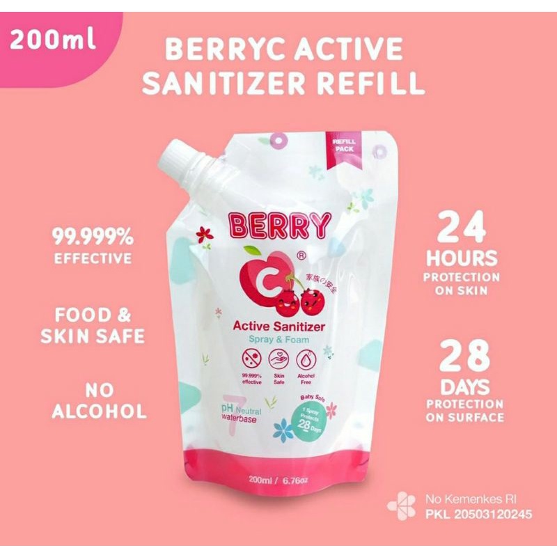 BerryC Active Sanitizer Reffill Spray &amp; Foam 200ml