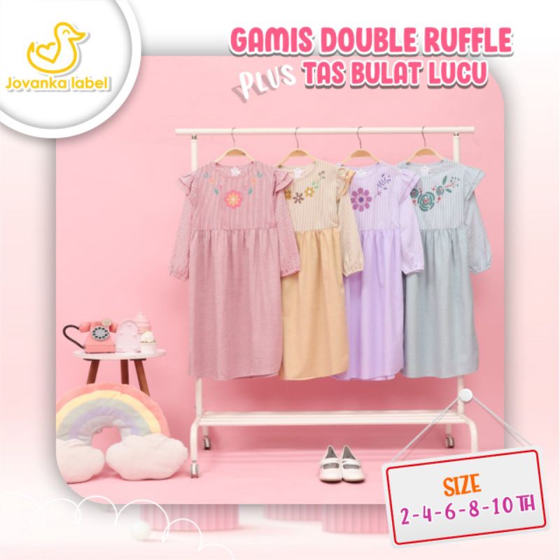 Gamis Double Ruffle + Tas Jovanka
