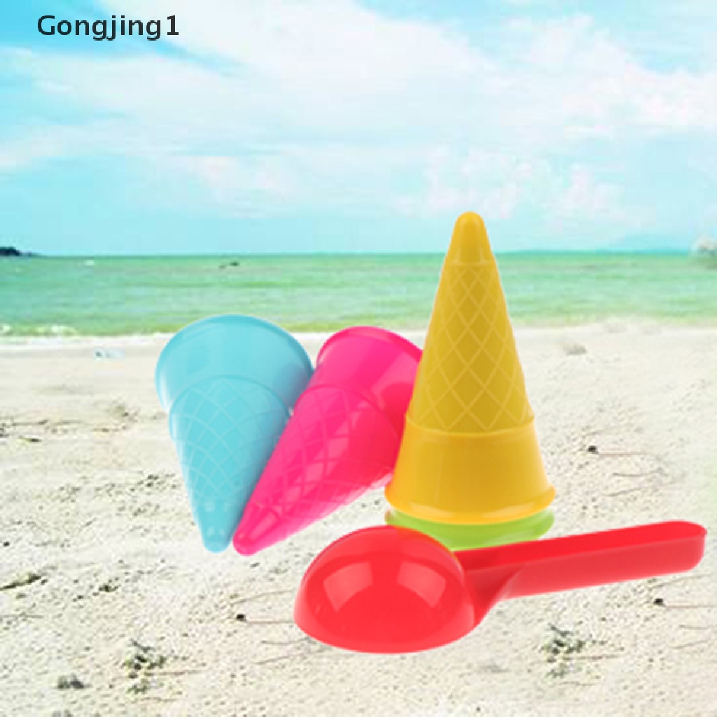 Gongjing1 5pcs / lot Mainan Sekop Es Krim / Pasir Pantai Untuk Anak