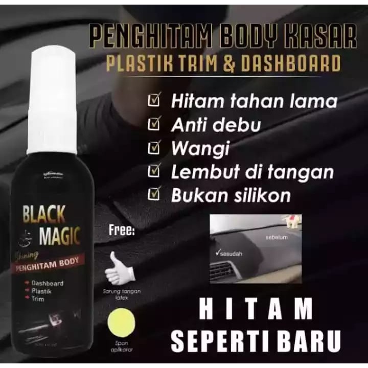 BLACK MAGIC SHINNING SPRAY, CAIRAN PENGHITAM DASBOR MOBIL, PENGHITAM DASBOR MOTOR, PENGHITAM BODI MOTOR, PENGHITAM DASBOARD MOBIL, PENGHITAM BODY KENDARAAN, TITAN BLACK CAIRAN KENDARAAN, KIT PENGHITAM DASBORT, ALAT PENGHITAM DASBOR, PEMBERSIH DASBOR MOBIL