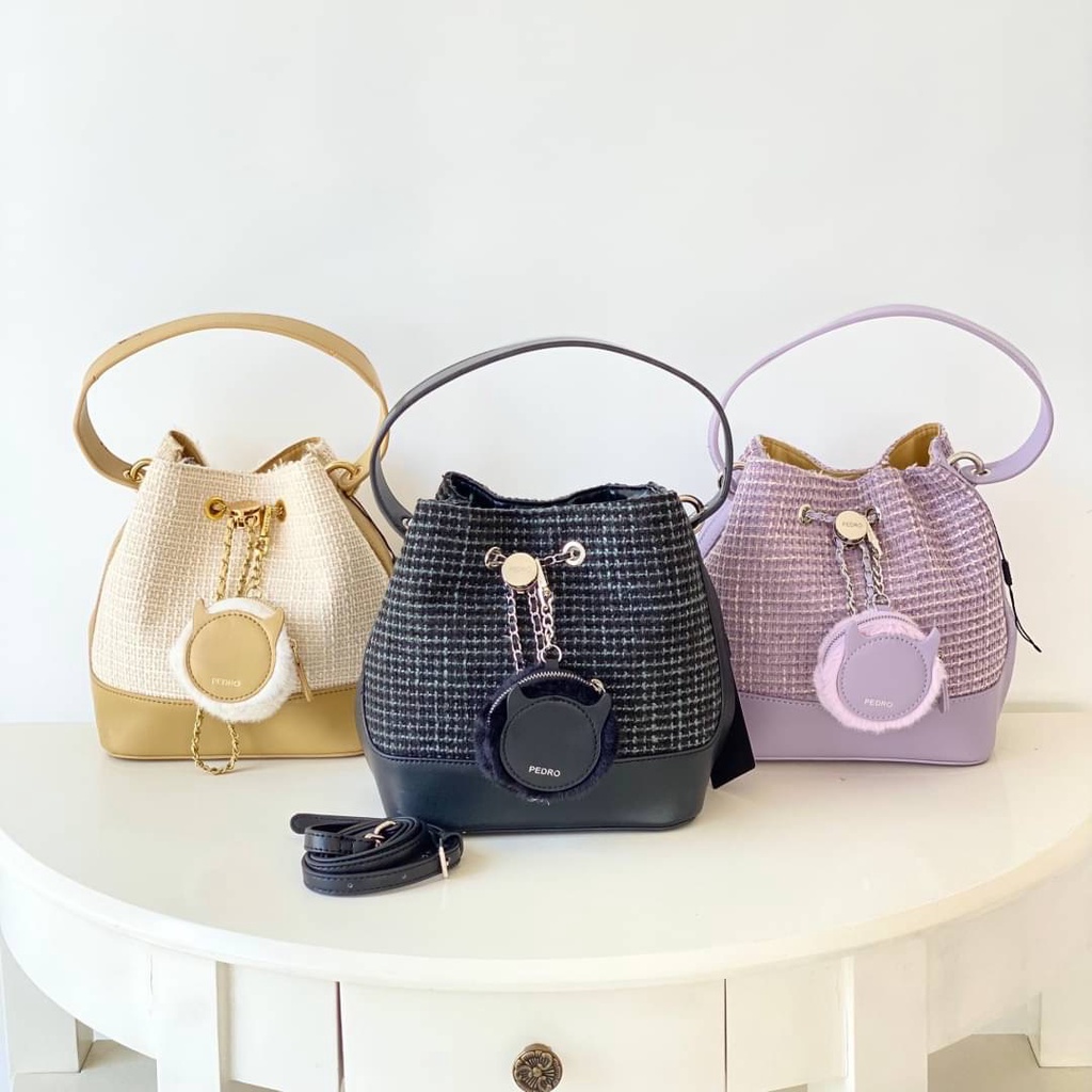 TAS PEDRO WANITA TWEED BUCKET ORIGINAL PDR 439