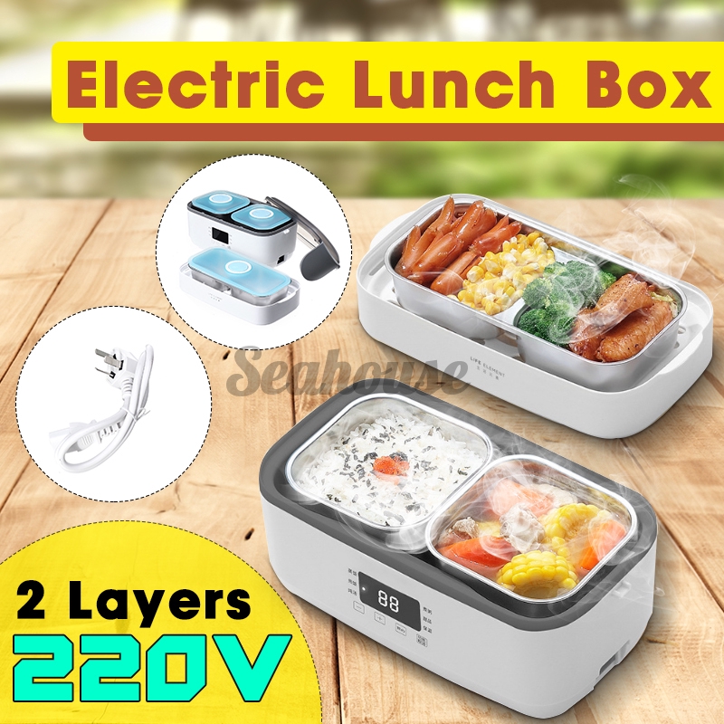 Kotak Makan Siang Elektrik Portable Multifungsi 220v Bahan ...