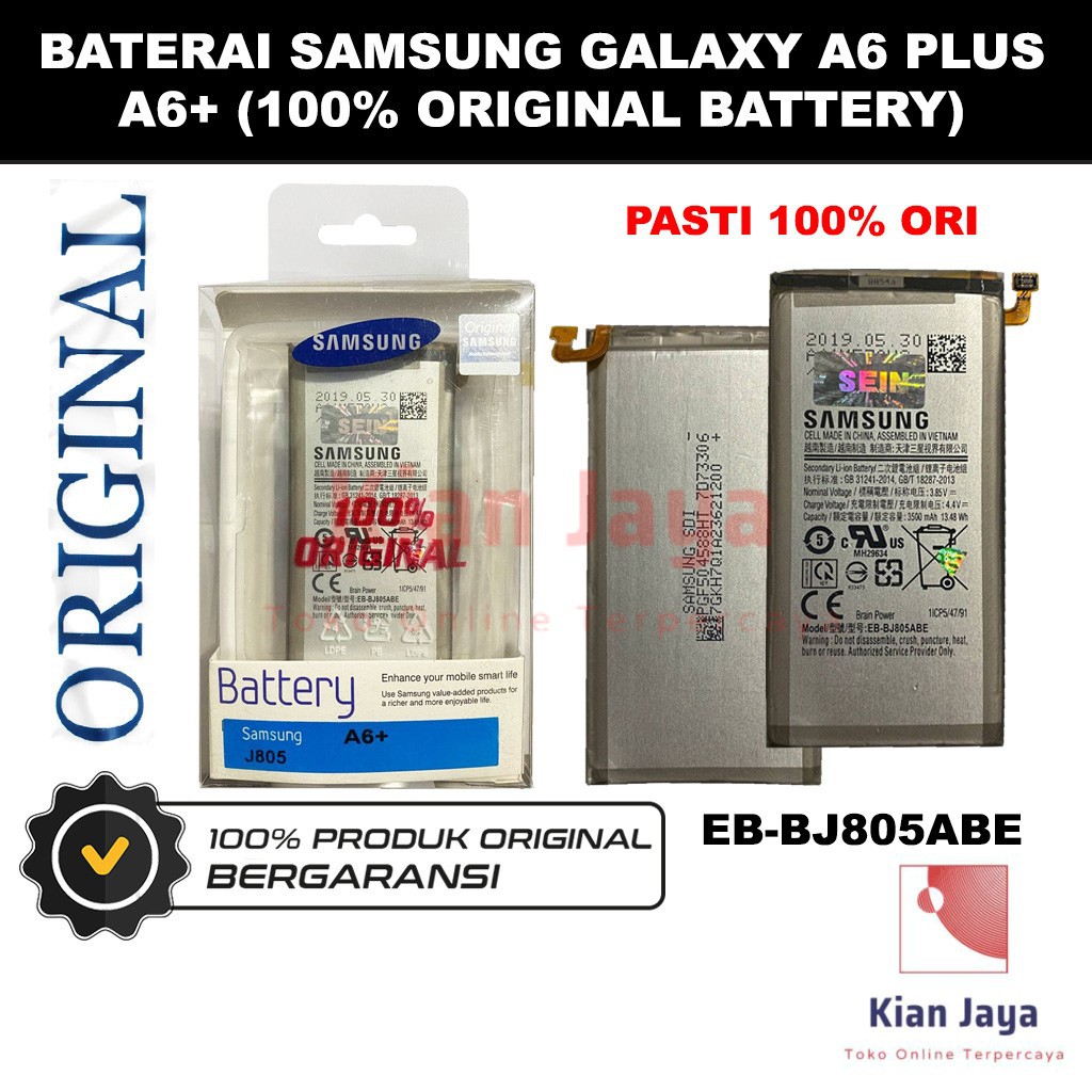 [Garansi 100% Ori] Baterai Samsung Galaxy A6 Plus / J805 / EB-BJ805ABE Batre Battery Hp A6+ Original