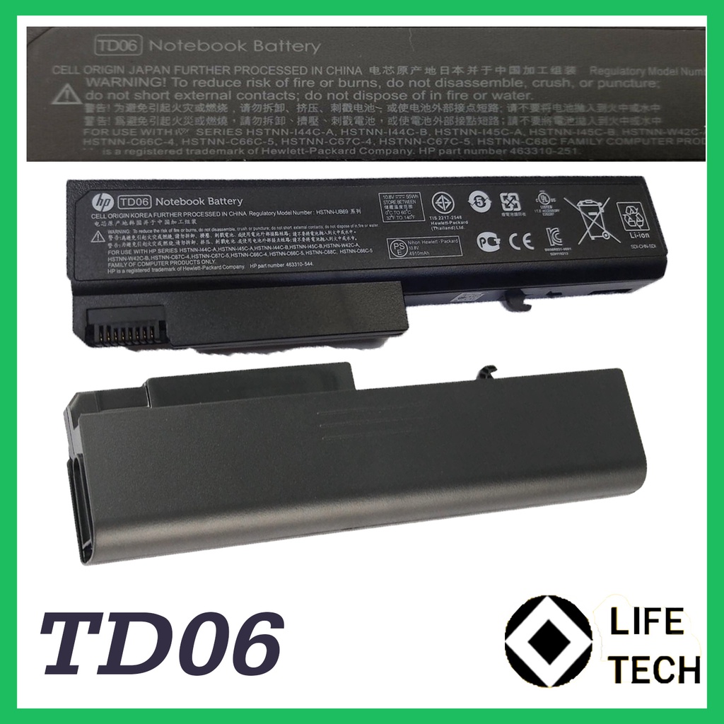 TD06 Baterai HP EliteBook 6930 6930 P 8440 P ProBook 6535b 6530b 6735b TD09 HSTNN-IB68