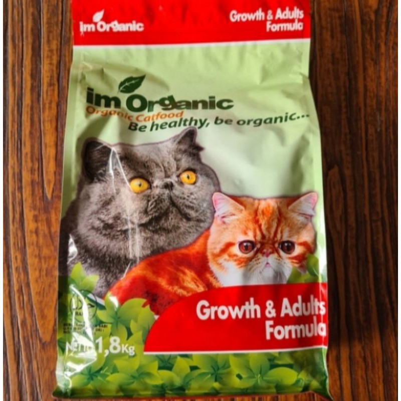 makanan kucing im organic growth &amp; adults 1,8 kg freshpack